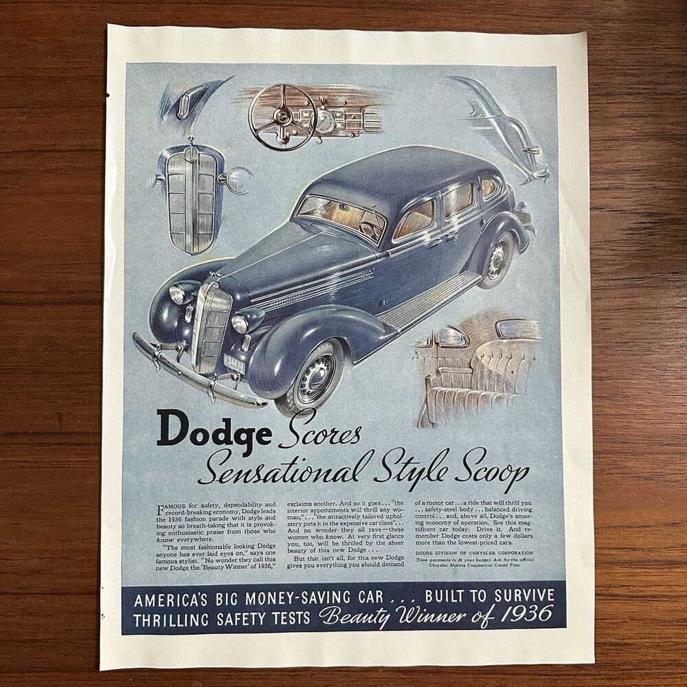 1935 Magazine Print Ad Dodge Scores